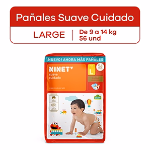 Pañales para Bebé Ninet Talla L Paquete 56 un