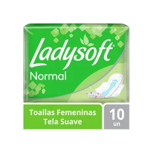 Toallas Higiénicas Ladysoft Normal Centro Súper Absorvente Bolsa 10 Unid
