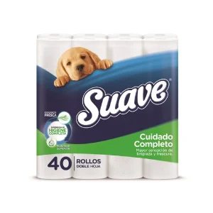 Papel Higiénico Suave Cuidado Completo Paquete 40 unid