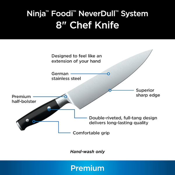 Cuchillo Ninja K30020 Chef Foodi NeverDull System de 8″ - Imagen 4