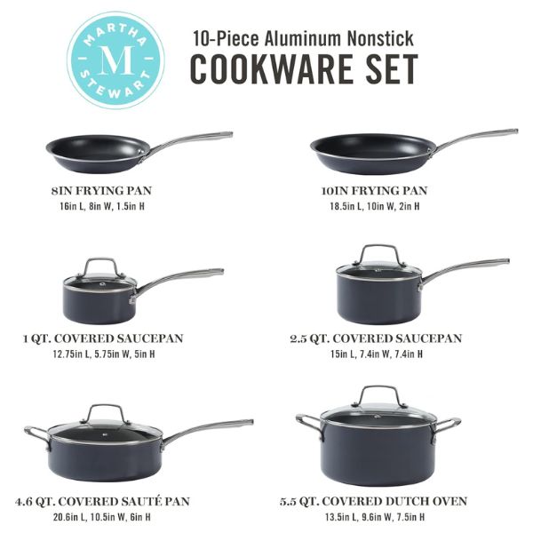 Juego de Ollas Antiadherentes Martha Stewart 10 Piezas - Imagen 4
