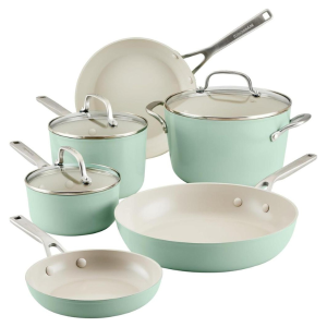 Juego de Ollas KitchenAid Antiadherentes de cerámica anodizada de 9 piezas