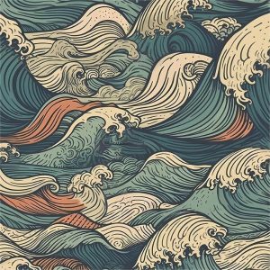 Papel tapiz MuralPeel Vintage con mosaico azul y amarillo