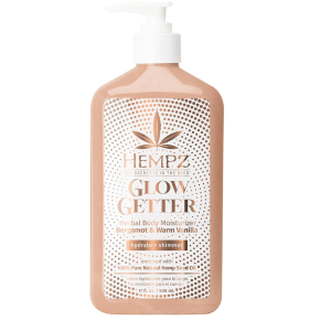 Crema Corporal Hempz Glow Getter, hidratante con brillo, 17 oz.