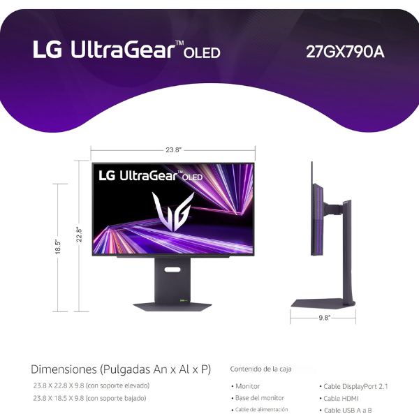 Monitor LG Ultragear 27” OLED QHD 480Hz, 27GX790A-B - Imagen 7