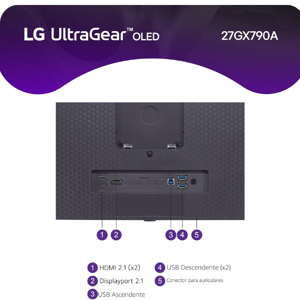 Monitor LG Ultragear 27” OLED QHD 480Hz, 27GX790A-B - Imagen 8