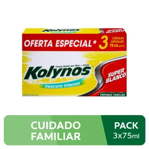 Pasta Dental Kolynos Súper Blanco Tubo 75ml Paquete 3un
