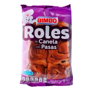 Pan Bimbo Roles de Canela con pasas 365 GRS