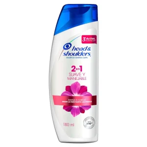 Shampoo Head & Shoulders 2 en 1 Suave y Manejable 180 ml