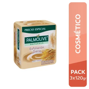 Jabón de Tocador Palmolive Exfoliación Diaria Avena 120g Paquete de 3 un
