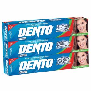 Pasta Dental Dento Menta Natural 75ml Paquete 3un