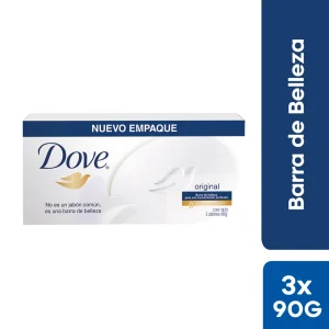 Jabón de Tocador Dove Crema Humectante 90g Paquete 3un