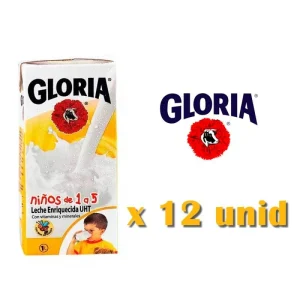 Leche Fresca UHT GLORIA Niños Caja 1L Paquete 12un